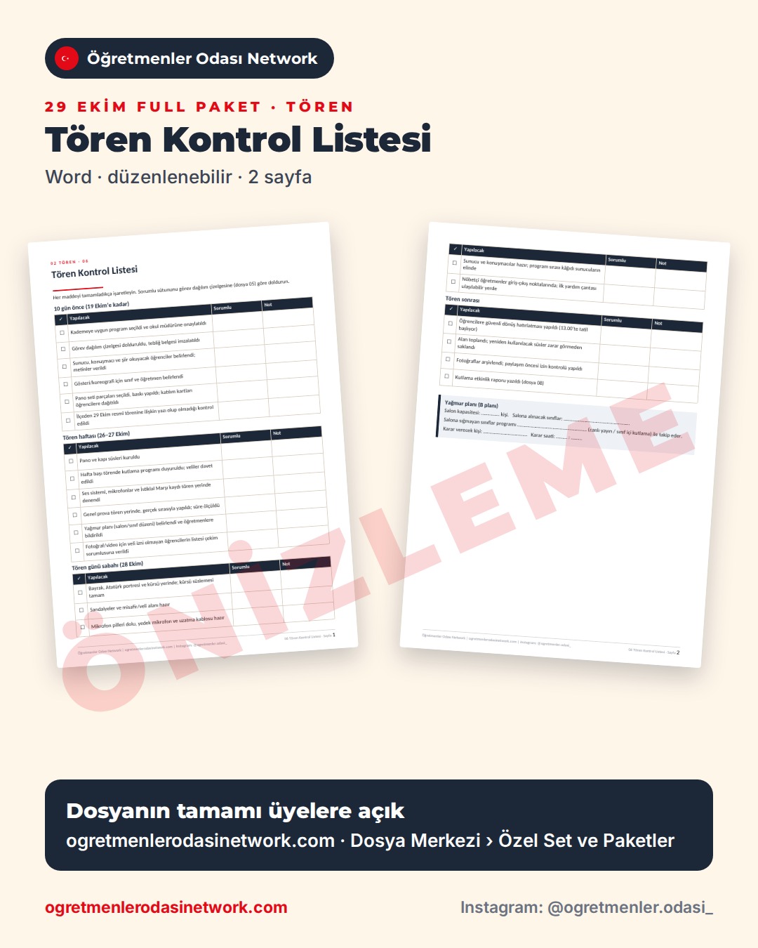 06 Tören Kontrol Listesi önizleme