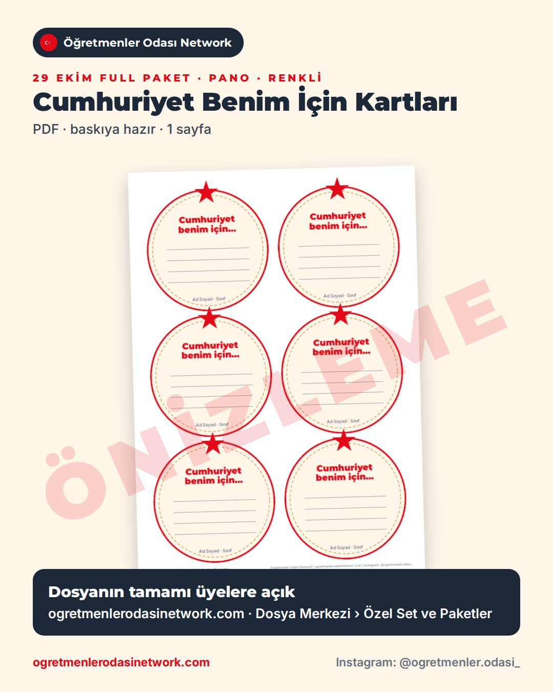 12 Cumhuriyet Benim İçin Kartları önizleme