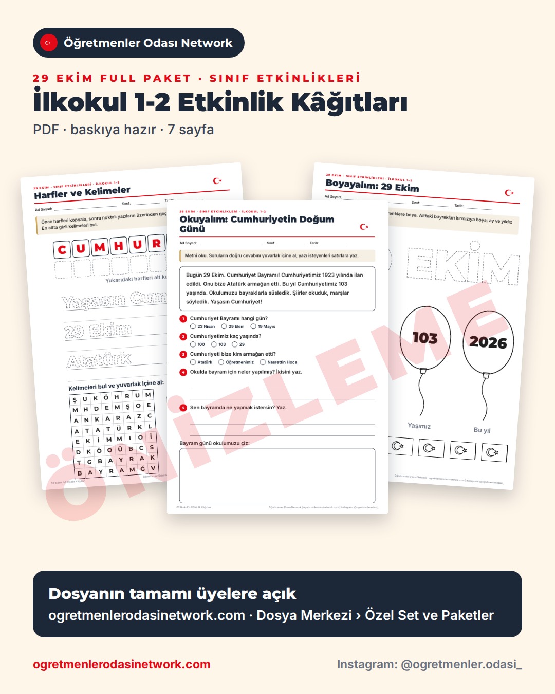 02 İlkokul 1-2 Etkinlik Kâğıtları önizleme