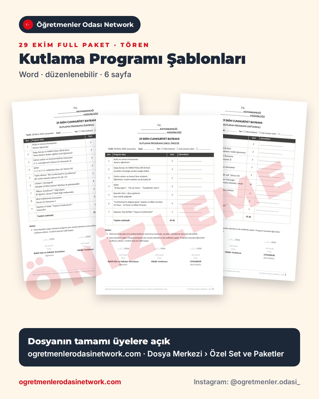01 Kutlama Programı Şablonları önizleme
