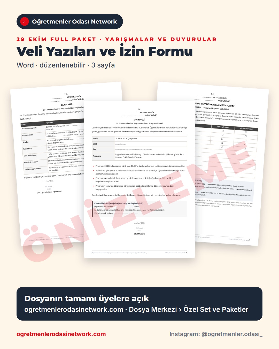 05 Veli Yazıları ve İzin Formu önizleme