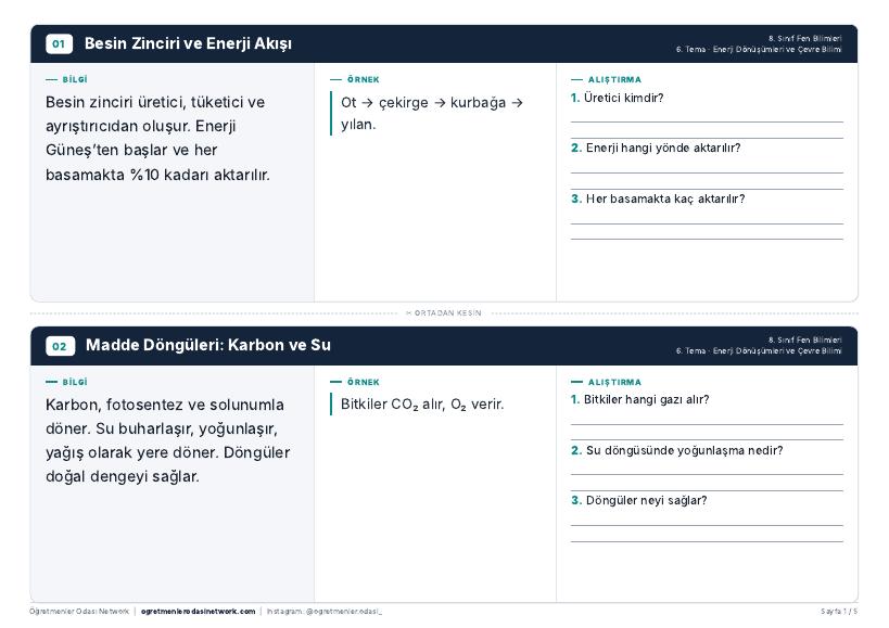 Enerji Dönüşümleri ve Çevre Bilimi önizleme