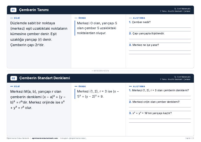 Analitik Geometri: Çember önizleme