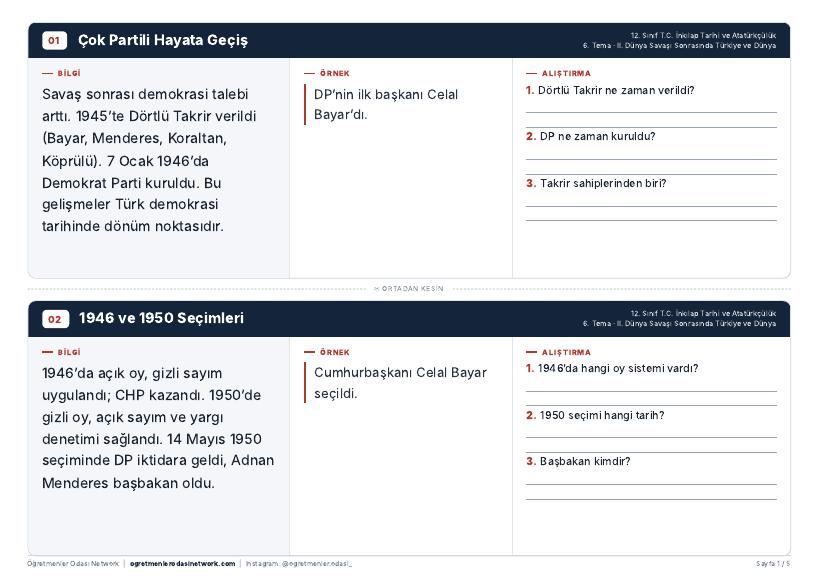 II. Dünya Savaşı Sonrasında Türkiye ve Dünya önizleme