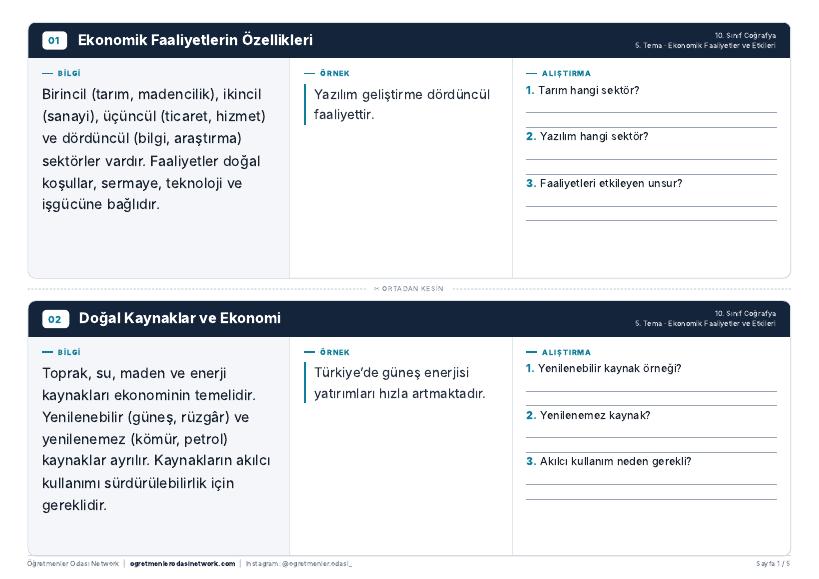 Ekonomik Faaliyetler ve Etkileri önizleme