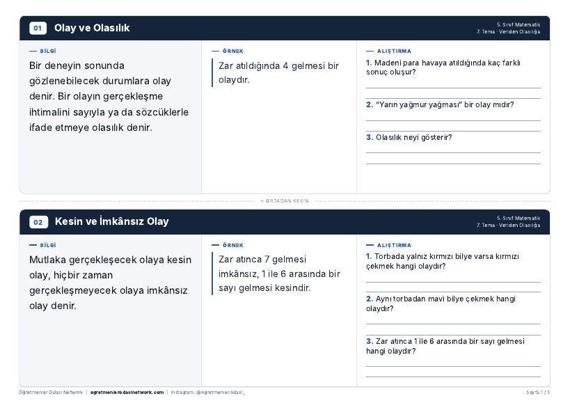 Veriden Olasılığa önizleme