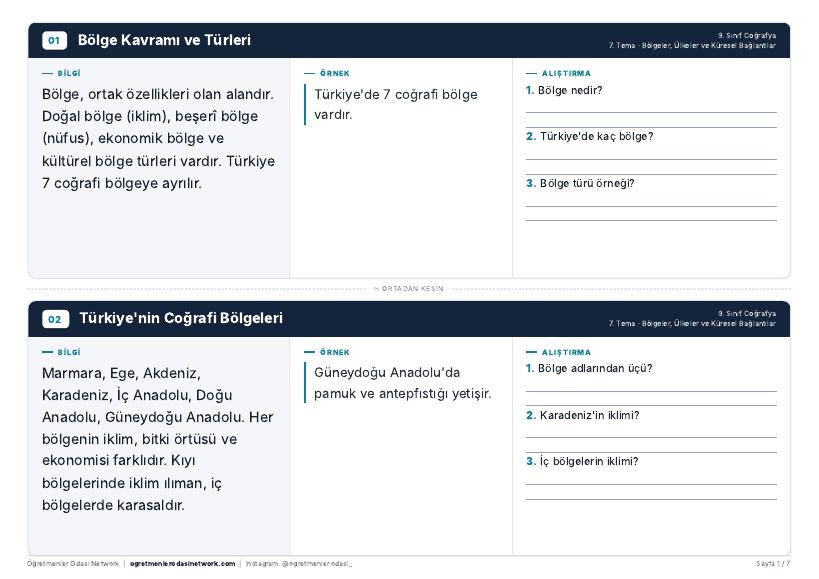 Bölgeler, Ülkeler ve Küresel Bağlantılar önizleme