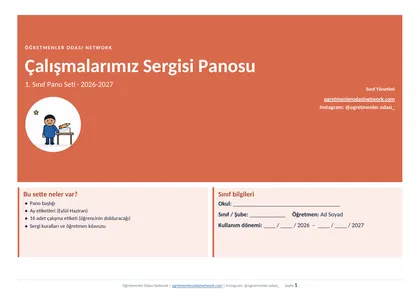 Çalışmalarımız Sergisi Panosu 1. Sınıf ilk sayfa önizlemesi