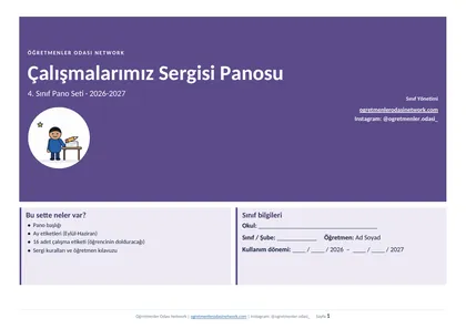 Çalışmalarımız Sergisi Panosu 4. Sınıf ilk sayfa önizlemesi