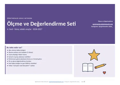 Ölçme ve Değerlendirme Seti 4. Sınıf ilk sayfa önizlemesi