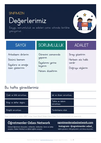 Afiş Sınıf Değerleri A3 ilk sayfa önizlemesi