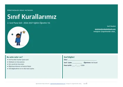 Sınıf Kuralları Pano Seti 2. Sınıf ilk sayfa önizlemesi