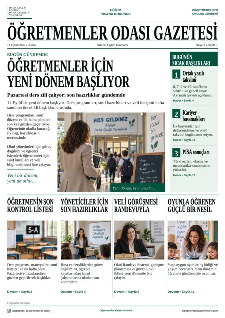 Öğretmenler Odası Gazetesi Sayı 3 kapağı